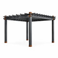 Pergola Quadrata in Metallo e Legno 300x300 cm Antracite