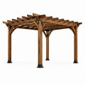 Pergola quadrata in legno massello marrone 300x300x250 cm