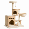 Albero per Gatti in Legno con Piattaforme e Cuscini Beige