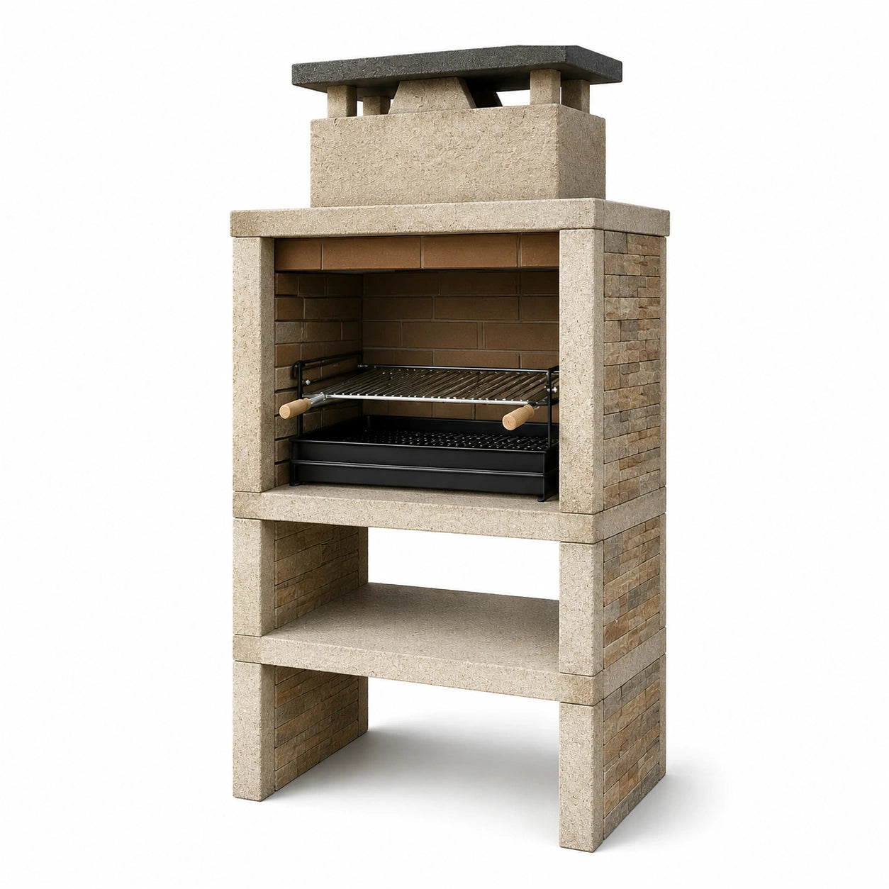 Barbecue in cemento con griglia in acciaio inox