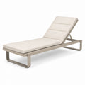 Lettino prendisole in metallo con rivestimento in tessuto beige