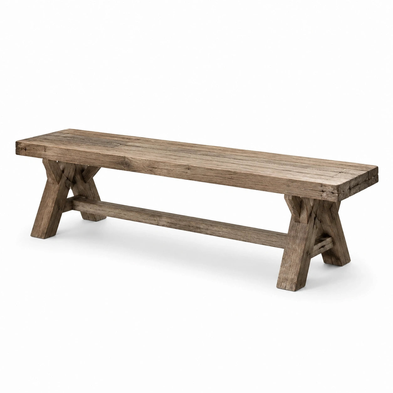 Panca in legno massello di quercia marrone