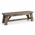 Panca rustica in legno massello di recupero grigio 160x35x45 cm