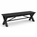 Panca in legno e metallo nero 160 cm